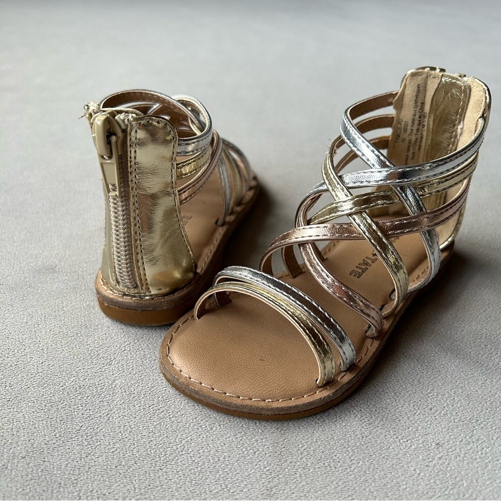 Tucker + Tate ~ Millie Metallic Strappy Sandal ~ Size 7 Toddler